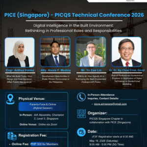PICE (Singapore Face-to-face) - PICQS Technical Conference 2026 "Digital Intelligence in the Built Environment: Rethinking in Professional Roles and Responsibilities"
