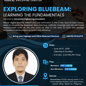 2026 PICQS Global CPD No. 10 (Face-to-face Hosted by: PH Chapter) – Exploring Bluebeam: Learning the Fundamentals